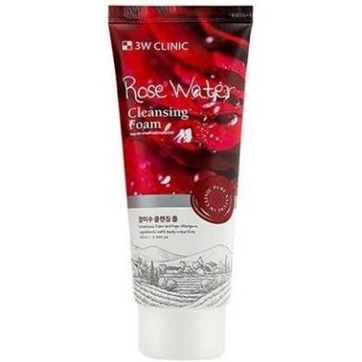 فوم شست‌وشوی رز واتر تری‌دبلیو کلینیک ۱۰۰ میل | 3W Clinic Rose Water Cleansing Foam